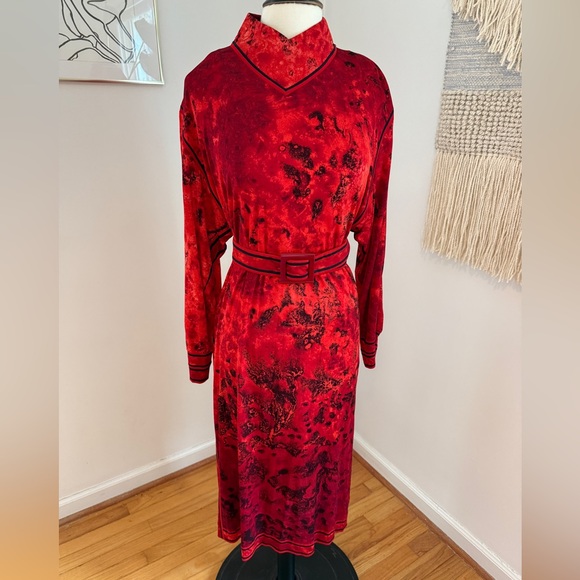 Leonard Paris Vintage Silk Long Sleeve Dress - Picture 3 of 11